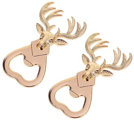 CIYODO 2pcs Deer Bottle Opener Xmas Decor Beer Opener Tool Handheld Lifter Unique Stag Design for Party