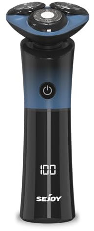 Sejoy Rasoirs électriques rechargeables pour homme, tête magnétique avec lame à dégagement rapide, auto-affûtant, IPX6, rasoirs électriques longue durée pour homme, Skyline