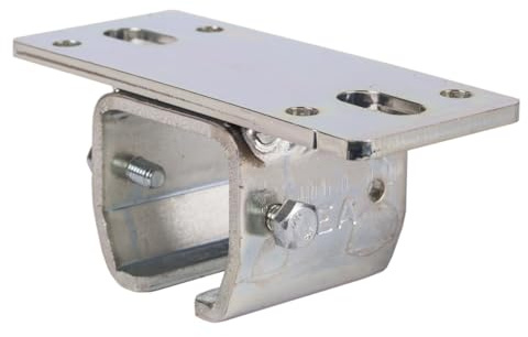 ATTAS MEA Support de plafond pour portail coulissant type 1, 35 x 40 cm, fixation au plafond extérieure, manchon de plafond pour rails lourds, profilé en C, acier galvanisé, support de rail de porte
