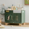 ROBOTIME Lavatrice Giocattolo, Cucina Giochi, Set da Gioco, Giocattolo Realistico in Legno, Regalo per Bambini dai 3 Anni in su (Verde Vintage)