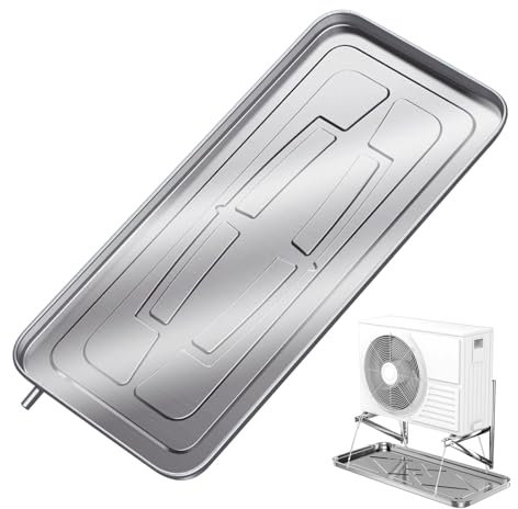 LLZJDDPLY Bandeja de Goteo for Aire Acondicionado 1-5P, Bandeja de Goteo Universal de Acero Inoxidable for Exteriores, for Sistemas de Bomba de Calor de Aire Acondicionado Dividido(2-3P+5M)