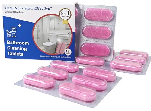 LAST8OTTLE Bathroom Cleaning Tablets Made with tartaric acid and plant-based 18 Count for Shower Tile Sink Toilet Dissolves Soap Scum and Water Stains
