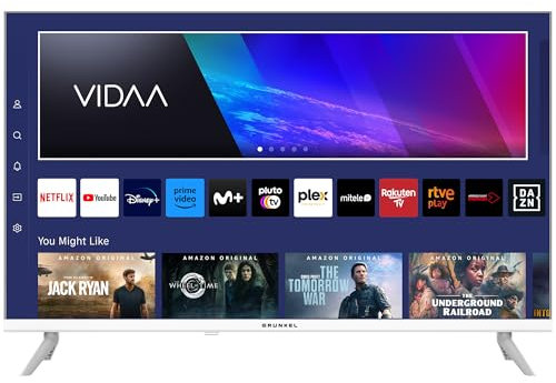 Grunkel - Televisor LED, HD con Sistema Operativo VIDAA, 3 HDMI, 2 USB, Ethernet, TDT HD, Satélite S2 y Grabador USB-PVR (Blanco)