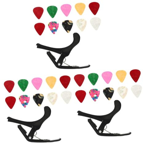 UPKOCH 5sätze Guitar Capo Set Mit Einstellbarer Kapodaster Für Akustik Gitarren Zufällig Ausgewählten Plektren Für Musiker