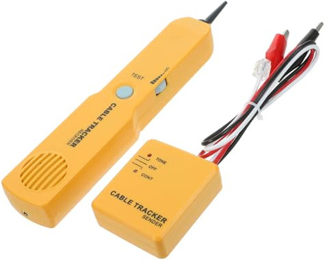 GARVALON Rj11 Network Phone Cable Tester Tone Line Finder Toner Wire Tracer Diagnose Open/short Circuit Wire Identification Tool Non-battery Yellow