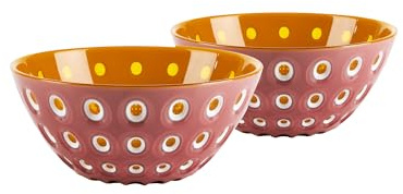 Guzzini - Lot de 2 bols de 12 cm. Le Murrine (Mauva-Blanc-Caramello)