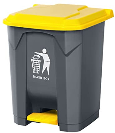QUSYZD Contenedor de Basura para Cocina, con Tapa, para Uso Interior, Exterior o Comercial, 6.6 galones, Amarillo,Yellow