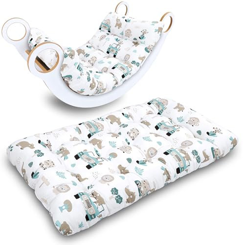 Manta bebe suelo 60x120 cm - colchoneta alfombra gateo tapete suave almohada para arco Montessori y juegos actividades bebes playmat acolchado Oeko-Tex Africa