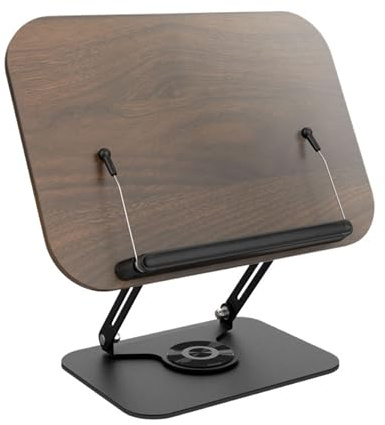 Gxdamxz Buchständer Buchaufsteller Leseständer, Holz Verstellbarer Buchhalter mit 360° Drehbarer Basis, Wooden Book Stand