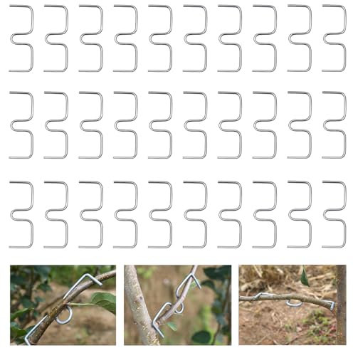 30PCS Metal Branch Spreaders for Fruit Trees - Tree Branch Supports, Adjustable Garden Branch Extenders, M-Shaped Fruit Tree Training Clips - Strong Limb Spacers for Apple, Peach, Cherry Trees