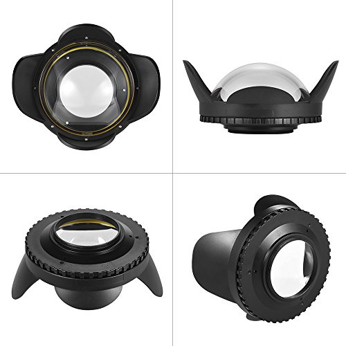 Qukaim Meikon, custodia subacquea con porta a cupola per fotocamera, copertura per obiettivo grandangolare Fisheye da 200 mm, impermeabile 60 m, adattatore rotondo da 67 mm per alloggiamento subacqueo
