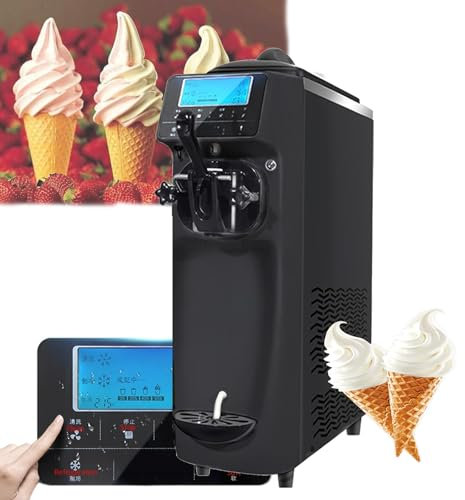 DFYOZX Kommerzielle Softeismaschine - mit Touch-Display, 14-16 l/h (5-8 Stück/Zeit), Reinigungsfunktion, weiche Harte Einstellung, Mangelalarm,