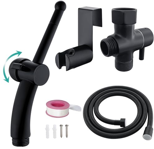 BARROCK Bidet Sprayer for Existing Toilet, Advanced Handheld Ergonomic Jet Spray Set with Precision Water Pressure Control for Muslim Shower/Feminine Hygiene/Pet Cleaning, Matte Black