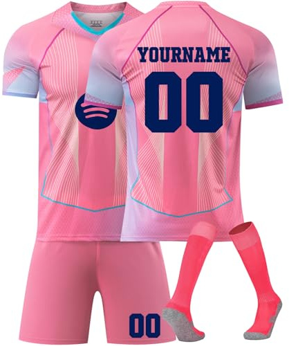 Al NASSR FC Maillot de Foot Personnalisé Barca Football Maillots de Soccer | 25/26 Home Away avec Nom et Numéro, Personnalisée Ensemble Foot, DIY Tenue de Sport pour Garçon/Homme