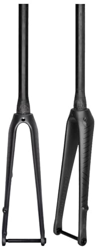 DHNCBGFZ 700C Rennräder Starrgabel C/Scheibenbremse Carbonfaser Fixed Gear Fahrradgabel 1-1/8'' Gerades/konisches Rohr Starrgabel QR 9mm/100 * 12mm Steckachse(Taper Tube,Thru Axle)