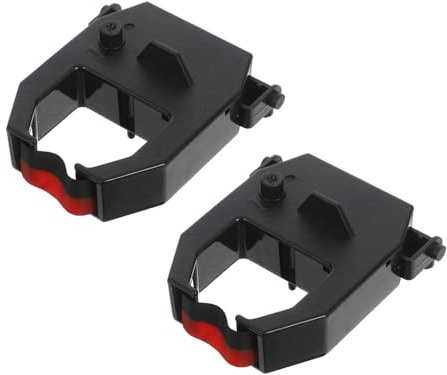 HOMSFOU Kit de Ruban Noir pour Pointeuse 2pcs, Compatible Plusieurs Modèles, Facile à Installer, pour Usage Bureau, Matériel Plastique Solide