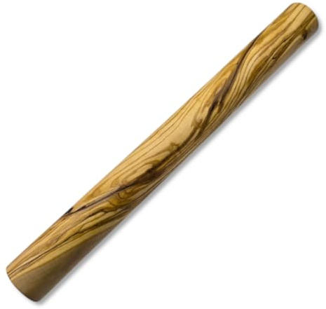 Stilux Mattarello di alta qualità in legno d'ulivo, 35 cm, design francese, rullo liscio per impasto di alta qualità, per pasta e pasta