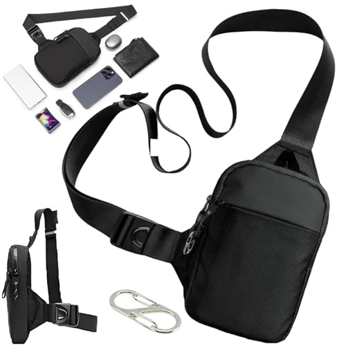 Générique Sacoche Anti Vol Avec Verrou À Fermeture Éclair Et Protection RFID, Imperméable Et Respirant, Bandoulière Réglable Et Confortable, Compagnon Idéal Au Quotidien Et En Voyage (Noir, S)