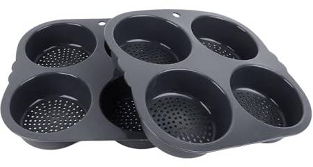 Baxnore Molde de silicona para panecillos de hamburguesa, 4 tazas, antiadherente, molde para panecillos de hamburguesa, resistente al calor, para panecillos caseros, panecillos par