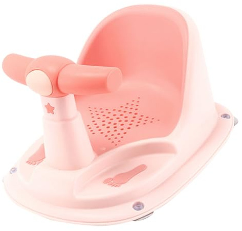 Rutschfester Babybadewannensitz für Babys und Kleinkinder Rosa | Pp und Tpe, Ergonomische Form, Bequeme Sitzfläche, Praktische Aufbewahrung, für Wohnungen und Zuhause