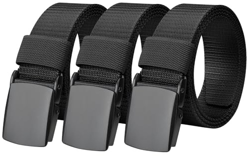 Magiccute Kinder Gürtel Jungen Mädchen ohne Löcher, Nylon Gürtel Verstellbar mit Metall Schnalle, Für Schule Freizeit Sport 7–14 Jahre