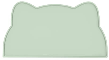 Tapis Gamelle Chat et Chien, Tapis Silicone Bol Antidérapant Tapis de Nourriture pour Animaux Imperméable (Vert Eucalyptus, 44x25 cm)