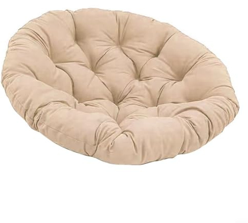 Hängesessel Kissen Rund 60x60 cm, Ergonomisches Sitzkissen aus Polyester mit PP-Baumwollfüllung, Druckentlastend für Schaukelstuhl & Hängekorb, Atmungsaktiv und Wetterfest für Terrasse(A)
