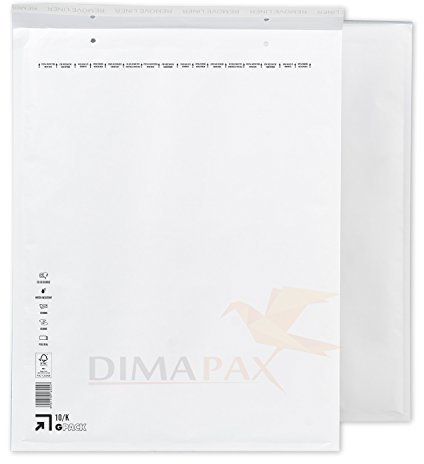 200 x Luftpolstertaschen Versandtaschen braun weiß alle Größen wählbar dimapax (200 x K10, weiß)