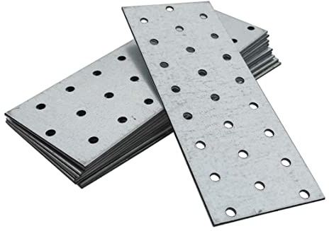 OMIDEAS 10 x Placas Perforadas (140 x 60 x 2) Placas de Unión Planas de Acero Placa de montaje Soporte de fijación Galvanizado