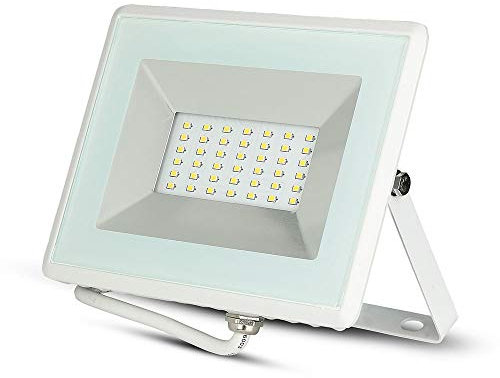 V-TAC VT-4031 - Faretto led da esterno, 30W con Chip Smd, (luce bianco Naturale IP65 Vetro 2550Lm, 4000K), Bianco, 185 x 163 x 26 mm
