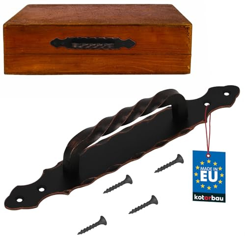 KOTARBAU® Türgriff 295 mm Kupfer - Schwarz Schmiedeeisen Türklinke Handgriff Torgriff Stahltürzug Haltegriff Griff Türbeschlag Torbeschlag Schiebtür