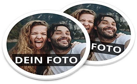 PhotoFancy® – Untersetzer mit Foto personalisiert - Personalisierbare Kunststoff Untersetzer Bedrucken (Kunststoff, 10er Set)