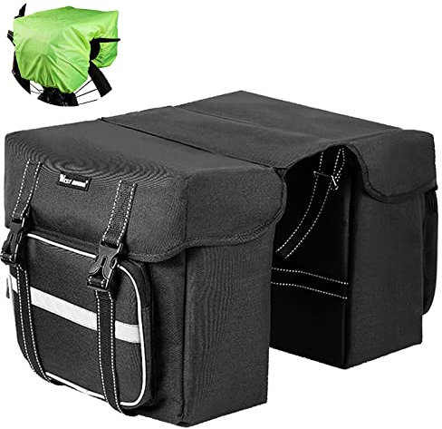 BAIGIO Fahrrad Gepäckträgertasche Wasserdicht Fahrradtasche Gepäckträger Hinterradtaschen für Fahrrad Fahrradtasche Hinterradtasche für MTB Rennrad Faltrad (Schwarz)