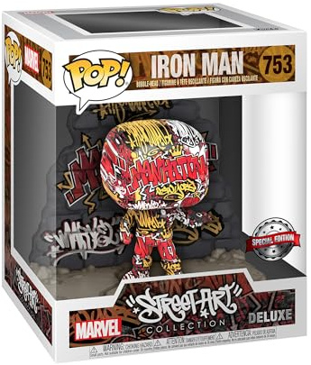 Funko Pop! Deluxe: Marvel-Iron Man - (GraffitiDECO) , - Marvel Comics - Collectable Vinyl Figure - Gift Idea - Official Merchandise - Toys for Kids & Adults - Comic Books Fans