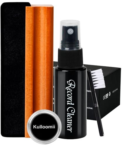 4-In-1 Kit Pulizia Vinile Di Kulloomii | Soluzione Per La Pulisci Dei Dischi In Vinile | Liquido Antistatico Per Vinili | Antistatico Spazzola | Pulitore Puntina Giradischi ecc.