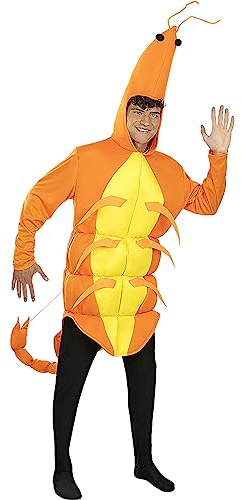 Funidelia | Disfraz de gamba para hombre Animales, disfraz de despedida de soltero - Disfraz para adultos y divertidos accesorios para Fiestas, Carnaval y Halloween - Talla Única - Naranja