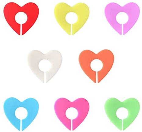Golandstar 8pcs Set Heart Shape Silicone Glass Marker Drink Wine Beer Glass Markers Charms Tags Identifier for Bar Party Family Drinking