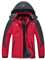 YSENTO Damen Winter Fleece wasserdichte Skijacke Outdoor Verdickte Softshell Warm Winddicht Wandern Funktionelle Atmungsaktive Jacke mit Abnehmbarer Kapuze(Rot,2XL)