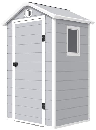Casetta Box da Giardino in Plastica 134x104x204 cm Grigio