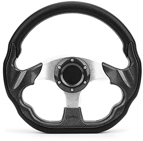 Volante Auto,Volante per Auto Universale da 320 Mm Volante per Aggiornamento Drift Racing Stile Fibra di Carbonio con Pulsante Clacson