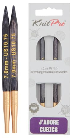 KnitPro J'Adore Cubics Stickor - Utbytbara rundstickor - För 40 och 50 cm kabel - 7,00 mm