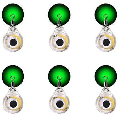 6PCS Underwater Fishing Lure Lights, Fish Deep Drop LED Lure Light Flash Lamp Fishing Lamps Fisheye Design for Boat Sea Ice Fishing