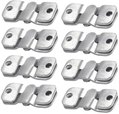 Flush Mount Bracket with Screws 8 Sets Hanging Buckle Kit, Interlocking Heavy Duty Photo Frame Hook, Furniture Connector for 100lb Picture Hangers Art Gallery Wall Mount Hardware, Stainless Steel (8)