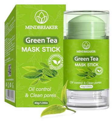 Grön te mask pinne för ansikte, djuprengöring ansiktsmask hudvård tar bort pormaskar rengöring olja kontroll, alla hudtyper för män och kvinnor (Green Tea Mask Stick-2-pack)