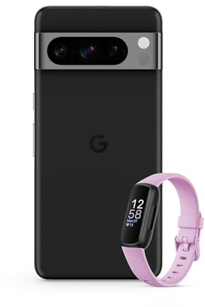 Google Pixel 8 Pro - Smartphone Android Libre con Lente teleobjetivo - Obsidiana, 256GB + Fitbit Inspire 3, la Pulsera de Salud y Actividad física con hasta 10 días de batería - Lavanda