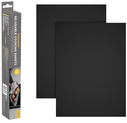 Blackmoor 65489 Non-Stick Cooking Liner Sheets/Reusable 2 Pack/Cut to Size / 40 x 33cm / Easy Clean/Multipurpose for All Oven Types Inc. Fan, Induction, Electric, Microwaves