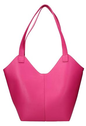 Roberta Rossi Sac à main en cuir véritable pour femme Fabriqué en Italie 49 x 38 x 13 cm RR220723123FBG-PARENT, fuchsia