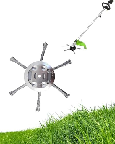 AORHOFJ 1 Stück Unkrautbürste für Freischneider, Unkrautentfernungsgerät, Unkrautbürste für Rasentrimmer, konische Drahtbürste entfernt mühelos Unkraut und Moos (5 mm Loch)