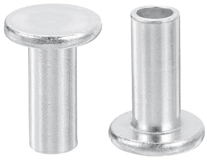 QUARKZMAN 50 Piezas Remaches Semitubulares 8mm x 20mm Remache Semitubular de Cabeza Plana Redonda de Aluminio Remache de Estudio para Reparación y Industria Hogar Fijación Plateado