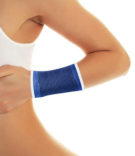 Edco HANDBANDAGE Gr.-L elastisch Blau Handgelenkbandage Handgelenkstütze Sportbandage Handgelenkschoner Handgelenk Hand Bandage Sport Fitness Training Arm (Größe L - 44)